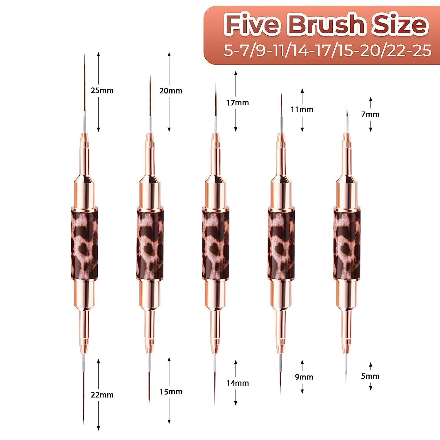 New 5 Double End Nail Art Brushes