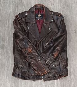 The Long Voyage Distressed Leather Moto Jacket