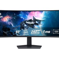 Samsung 49” Odyssey G9 Series DQHD 1000R Curved Gaming Monitor, 1ms(GtG), VESA DisplayHDR 1000, 240Hz, AMD FreeSync Premium Pro, Height Adjustable Sta