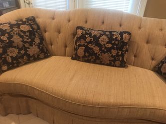 Beige Couch with Matching Cousions