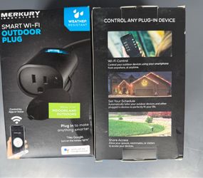 3 Merkury Smart Wi-Fi indoors and Outdoors Plug Weather Resistant