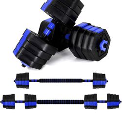 VIVITORY Dumbbell Sets Adjustable Weights, Free Weights Dumbbells Set with Connector, Non-Rolling Adjustable Dumbbell Set, Weights Set for Home Gym, 4
