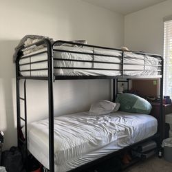 Twin Bunk Bed Frame and Mattress