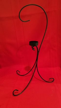 Black Vintage Metal Votive Candle Holder 15" High  9" Base
