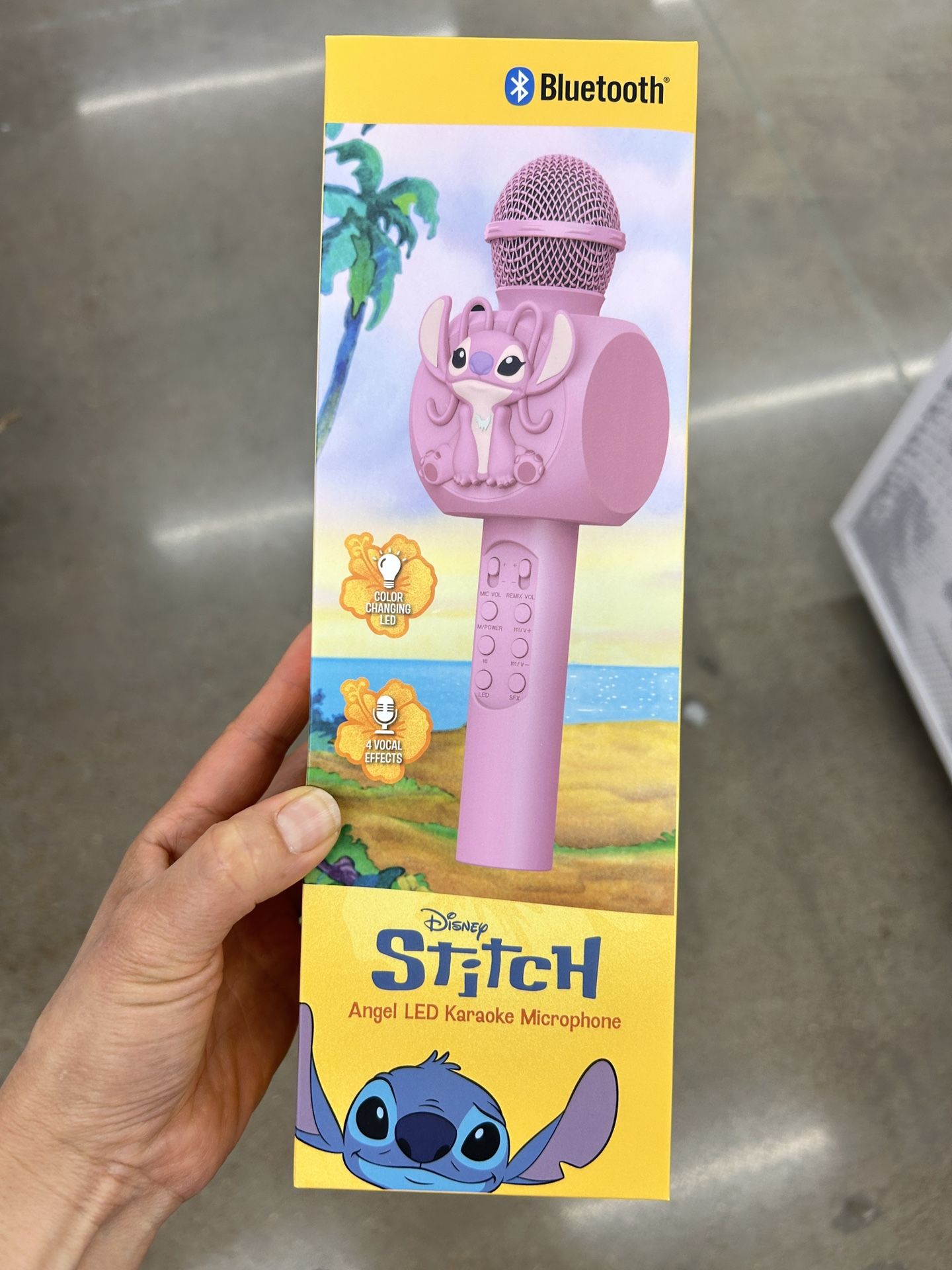 NWT Disney Stitch Angel Pink Bluetooth Karaoke Microphone