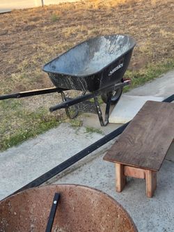 wheel barrels and table saw 20$ each