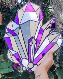 Laser cut crystal cluster wall art