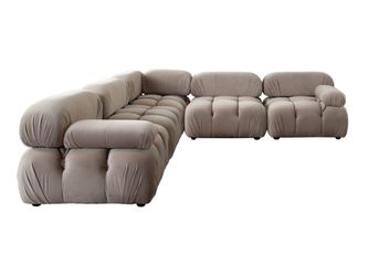 Paloma Mink Tan Velvet Modular Sectional  / 5-piece