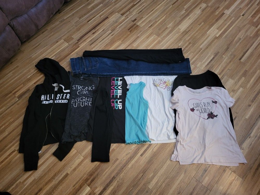 GIRL'S 14/16 SPRING/SUMMER CLOTHES LOT..10 ITEMS INCLUDING HOLLISTER & AEROPOSTALE