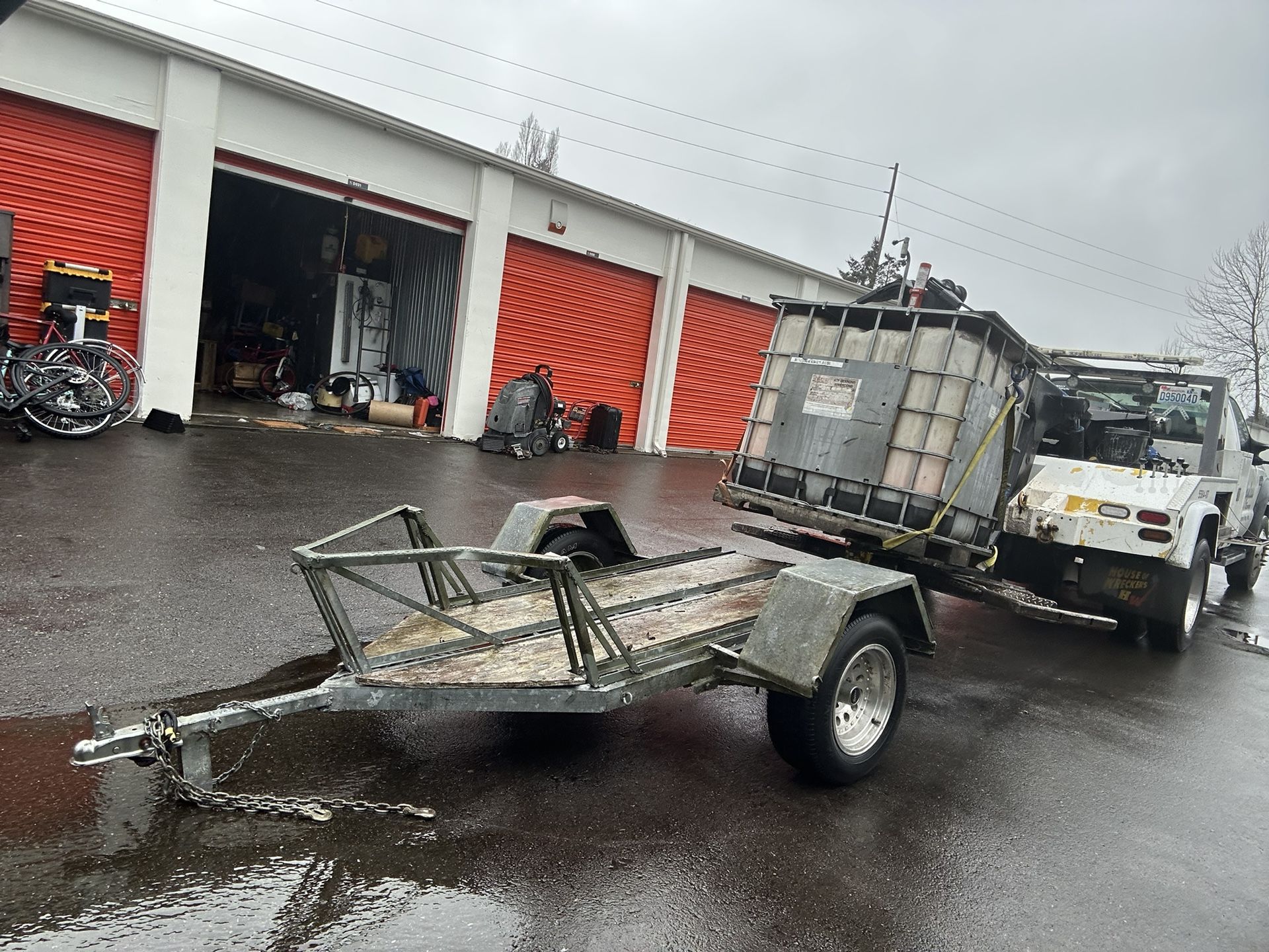 Motorcycle Trailer With Car Axle And Rims. Heavy Duty Very Reliable