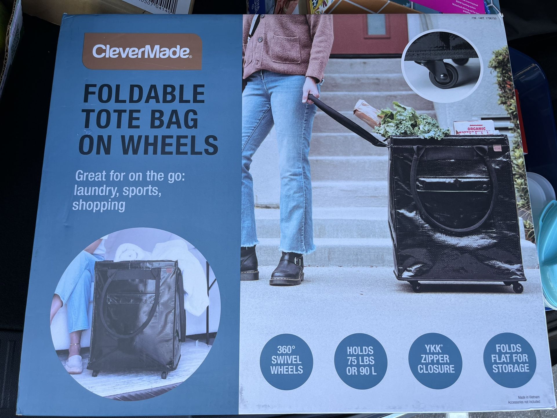 Foldable Tote Bag On Wheels