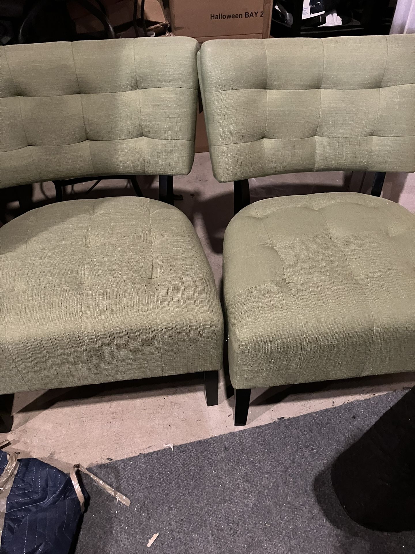 2 Furniture Of America Sage/Green Tufted Accent Chairs. New. Never Been Used(See & Click On Pictures)