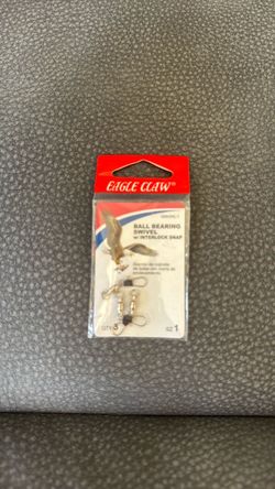 New Eagle Claw Size 1 Ball Bearing Swivel w/ Interlock  Snap 3 Pack Fishing