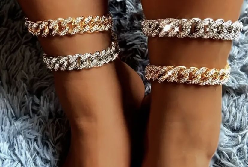 Silver Cuban Link Anklet