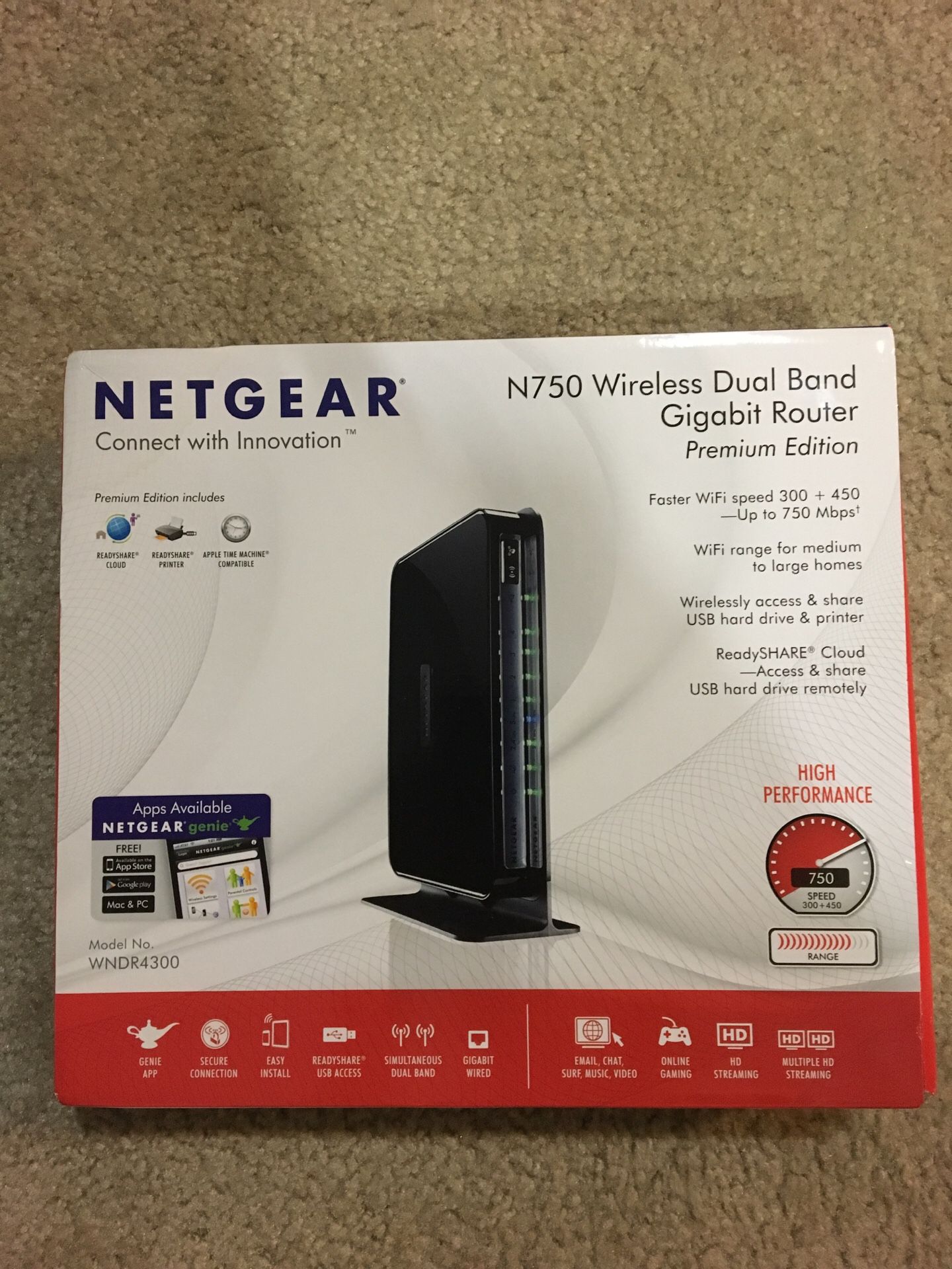 New Netgear N750 wireless duel band gigabit router