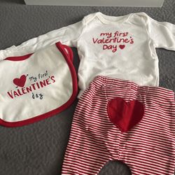 New Born My First Valentine Outfit 
