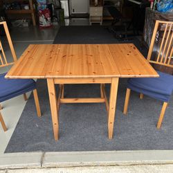 Table And 2 Chairs With New Navy Covers