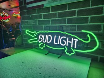 Budlight Alligator Vintage Neon Beer SignREAD AD & SEE ALL PICS
