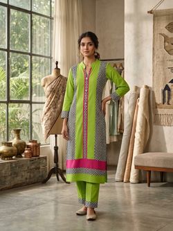 Green Printed Kurta