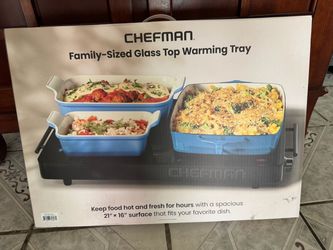 Chefman family-sized glass warming tray
