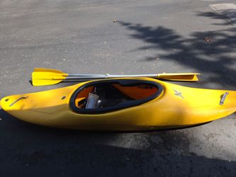 Yellow Sit-In Kayak with Paddle