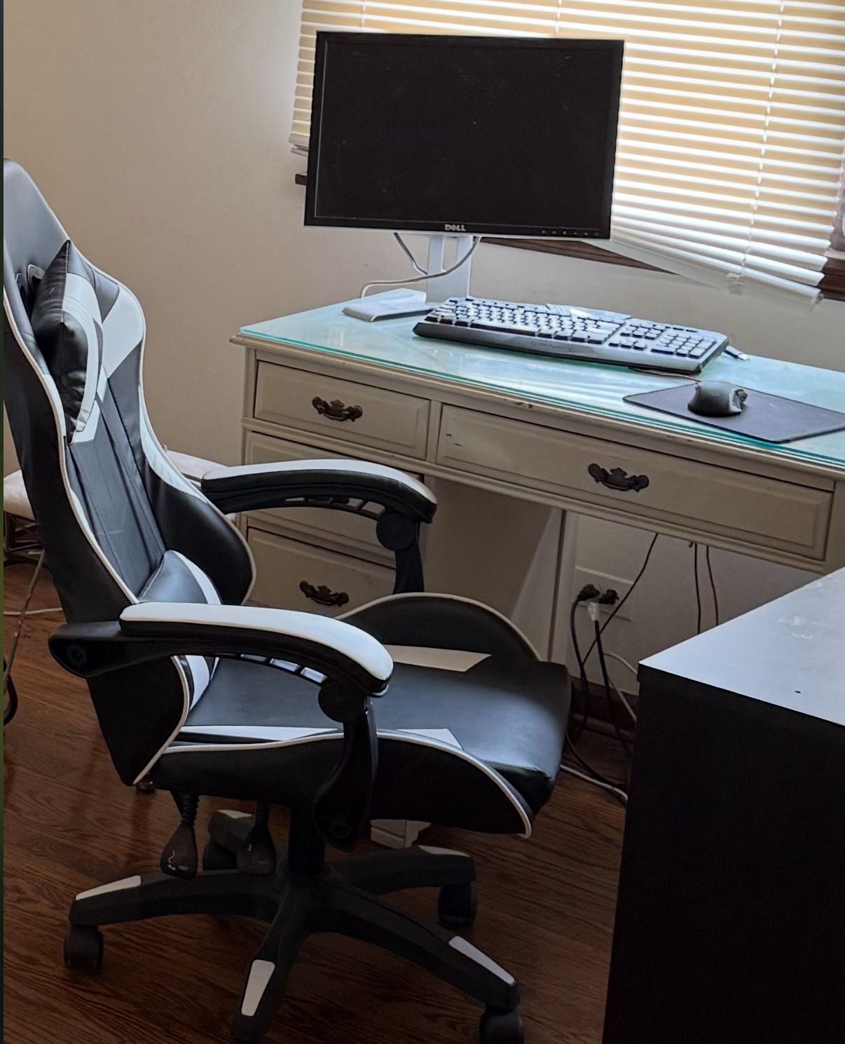 Computer Chair, monitor, desk