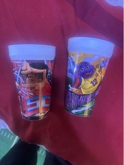 Mcdonalds fifa cups trade Grimace and Son