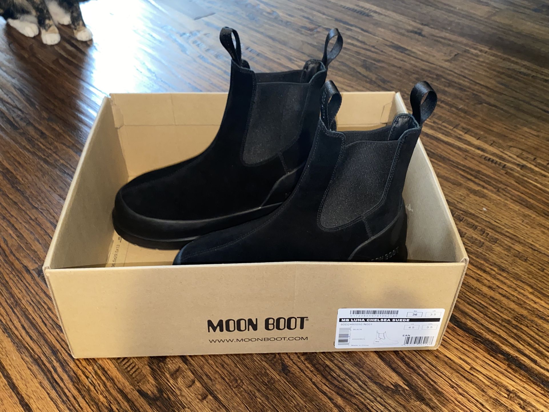 Luna Black Suede Chelsea Moon Boots