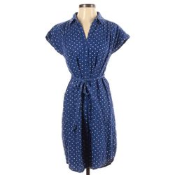 Old Navy Blue and White Vintage Style Polka Dot Maternity Dress, XS