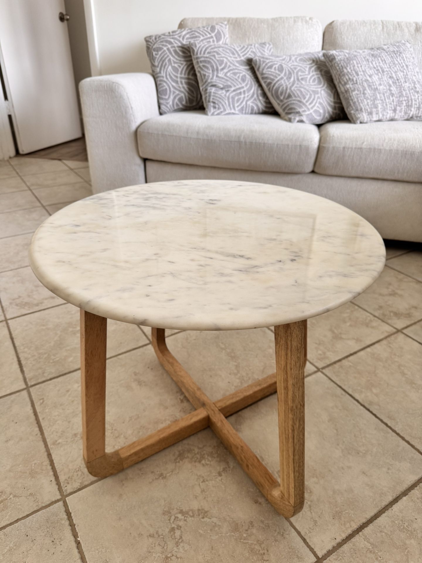 Round Marble Accent Table