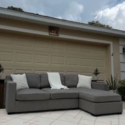 Restoration Hardware Gray Sectional Sofa