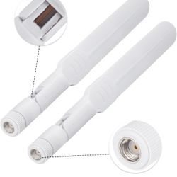 Bingfu Dual Band WiFi 2.4GHz 5GHz 5.8GHz 8dBi MIMO RP-SMA Male White Antenna (2-Pack) for WiFi Router Wireless Network Card USB Adapter Security IP Ca