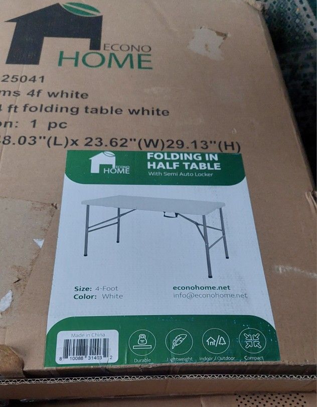 Folding Table NEW 4 ft