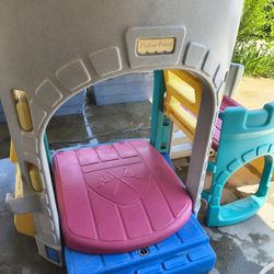 Covered Sand Box And Castle Play Structure 