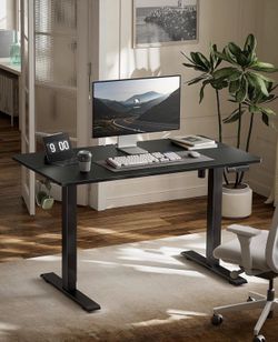 55’’ Electric Standing Desk, Adjustable Height Stand up Desk, 55 x 24 Inches Sit Stand Home Office Desk, Computer Desk, Black