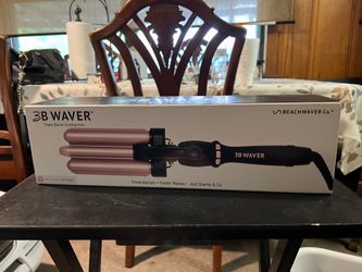 The Beachwaver Co. 3B Waver | Triple Barrel Hair Waver for Mermaid Waves | Professional Curling Iron with Adjustable Temperature, LED Screen, and Cera