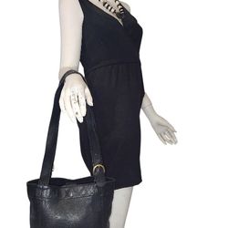 VINTAGE COACH WAVERLY SOHO 90S BAG PURSE BLACK LEATHER  B6C 4157 USA MADE
