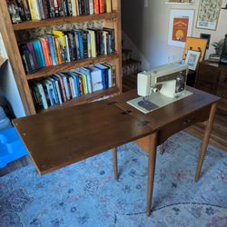 Sears Sewing Machine And Folding Table