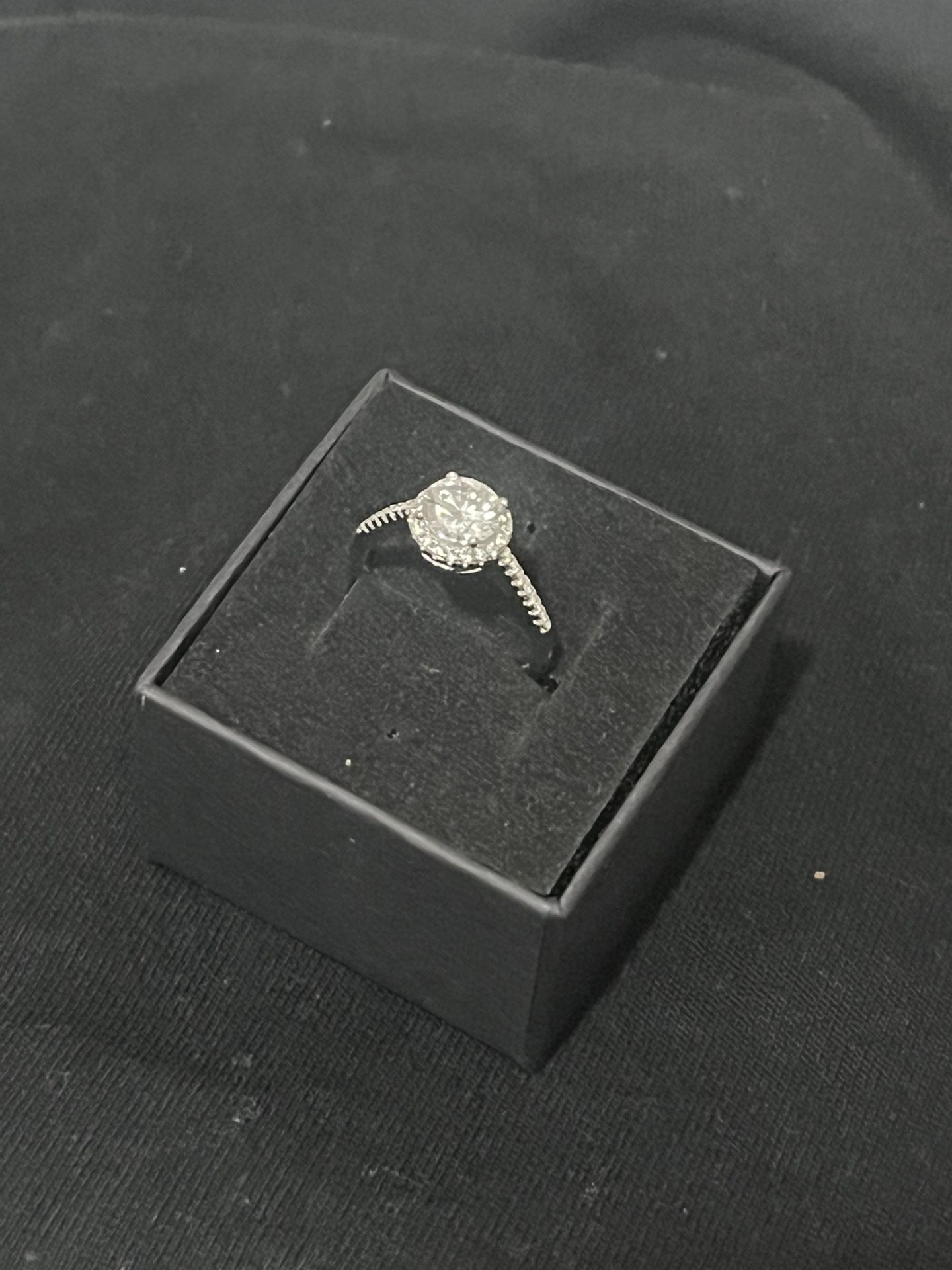 1.0 CT Moissanite Halo Ring | D-Color VVS | 925 Sterling Silver | W/ Auth. Paperwork