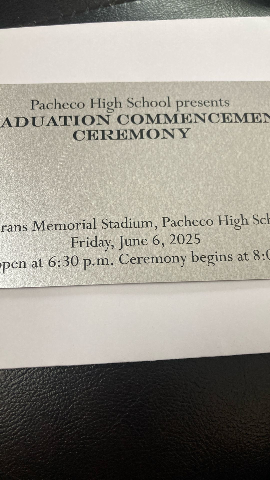 Graduation Ticket