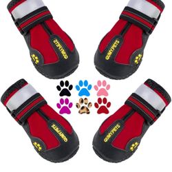 QUMY Dog Shoes for Large Dogs, Medium Dog Boots & Paw Protectors for Winter Snow