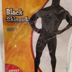 ADULT SIZE LARGE  Black Skinsuit Halloween Costume