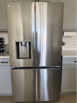 Moving Sale! LG-25.5 Cu Ft. French Door Counter-Dept Smart Refrigerator with triple ice maker-Stainless Steel