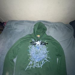 Green Spider Hoodie Size Large 