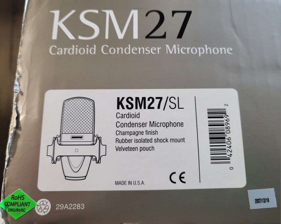 Shure KSM27/SL Condenser Microphone