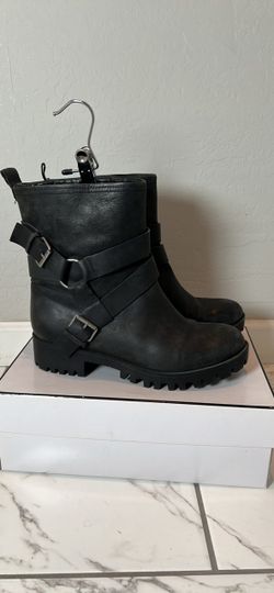 Nine Wear Black Leather Ankle Boots Size 9