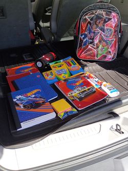 WWE backpack with school supplies