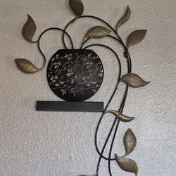 Ornate Bowl And Ivy Metal Art