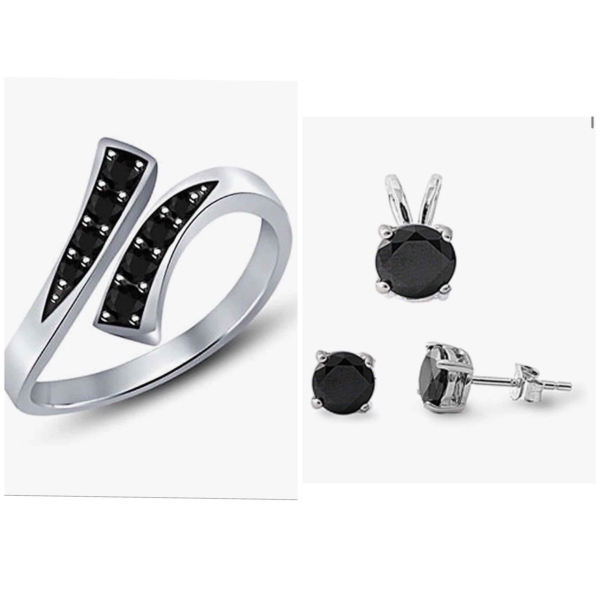Sterling Silver & black jewelry bundle