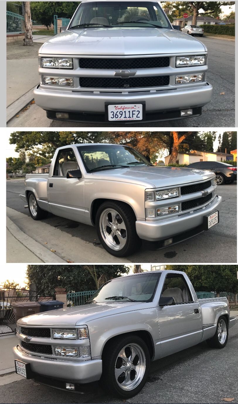 91 Silverado Step Side Obs Clean Title 454ss style interior 20 inch billets
